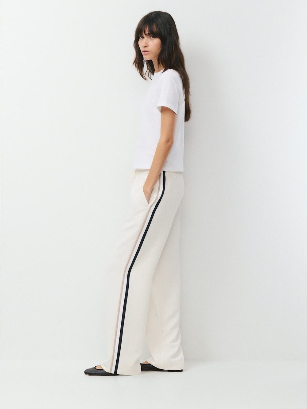 NWT - Aritzia Thesis Pant - Crepette™ - Light Birch/Multi Stripe - Size XS